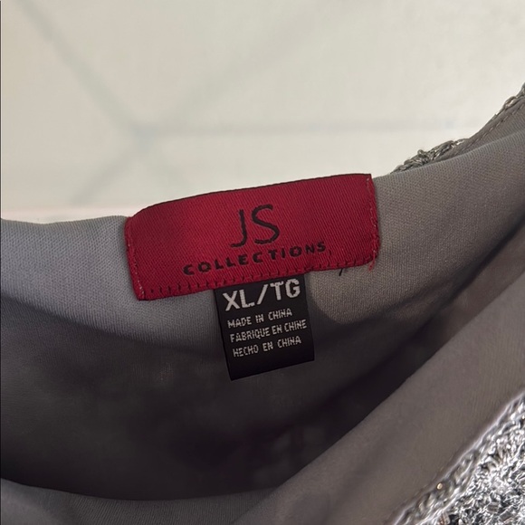 Gray Crochet Lace beaded tank top JS Collections. XL NWT (C2) - Picture 4 of 11